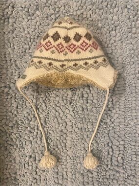 Life is Good Youth Winter Ear Flap Beanie Knit With Angora Lining